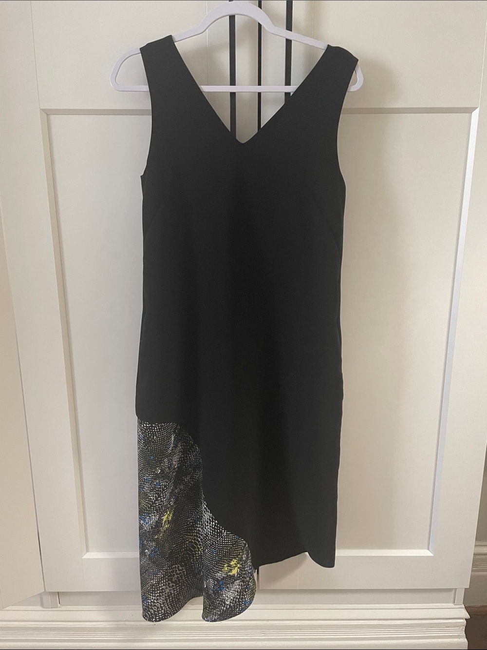 & Other Stores Black Asymmetrical V-Neck Dress Sz 4